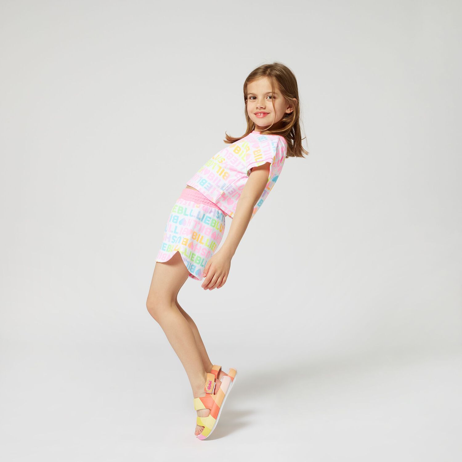 Girls White & Pink Logo Shorts, 1, hi-res image number null