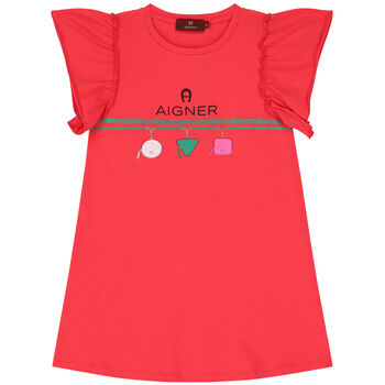 Girls Pink Logo Dress