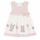 Baby Girls Pink & White Dress, 2, hi-res