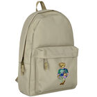 Beige Polo Bear Backpack, 2, hi-res