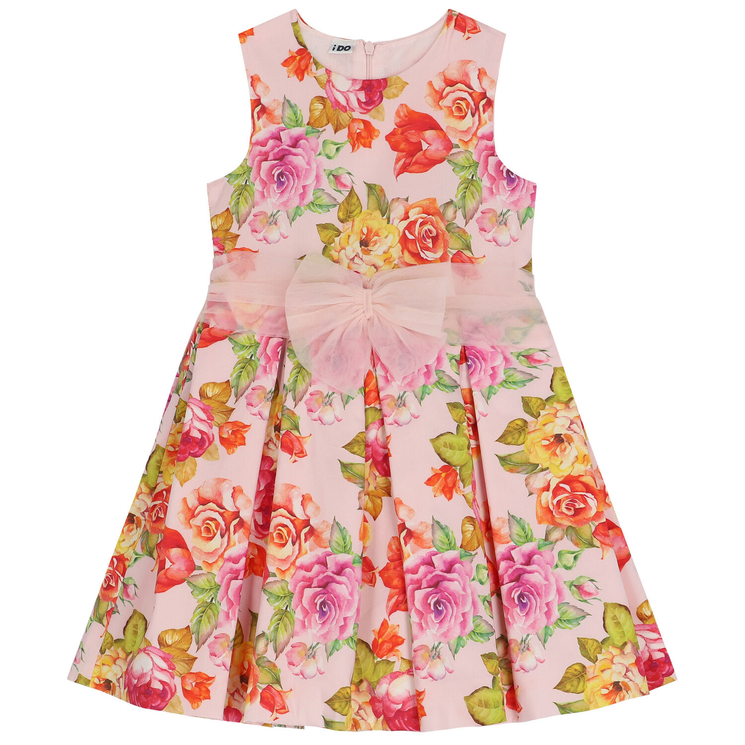 Girls Pink Floral Dress, 1, hi-res