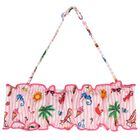 Girls White & Pink Striped Bikini, 1, hi-res