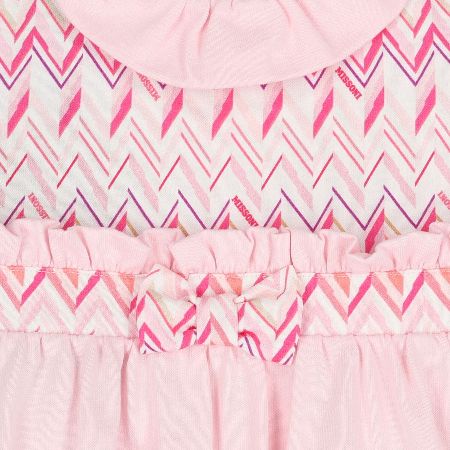 Baby Girls Pink Zigzag Logo Romper, 1, hi-res