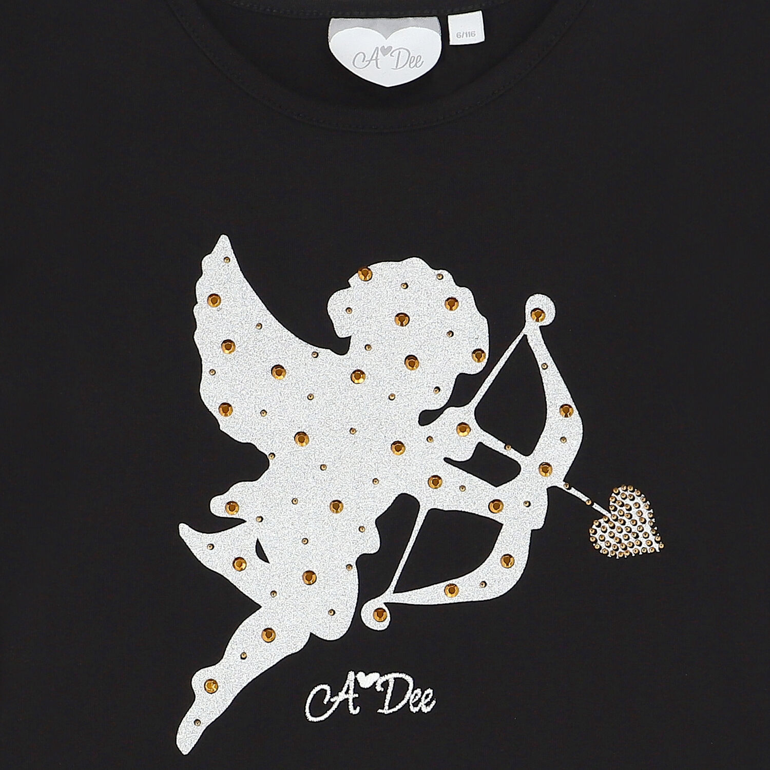 توب باللون الاسود للبنات, 1, hi-res