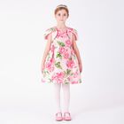 Girls Pink Logo Floral Dress, 1, hi-res