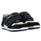 Baby Boys Navy Blue Logo Trainers, 1, hi-res