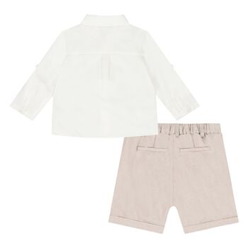 Baby Boys Beige Shorts Set