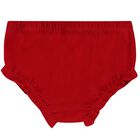 طقم فستان بنات بالشعار باللون الأحمر, 1, hi-res