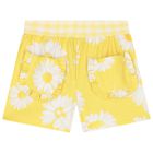 Girls White & Yellow Daisy Shorts Set, 1, hi-res