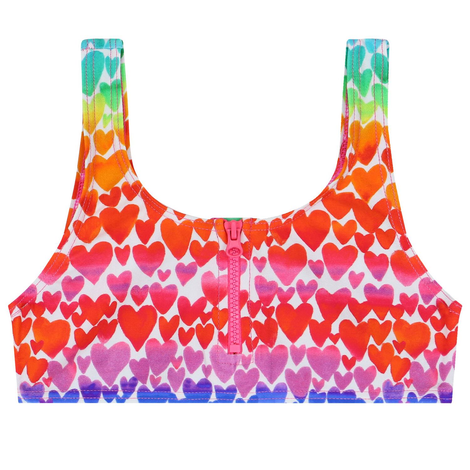 Girls Multi-Coloured Hearts Bikini, 1, hi-res