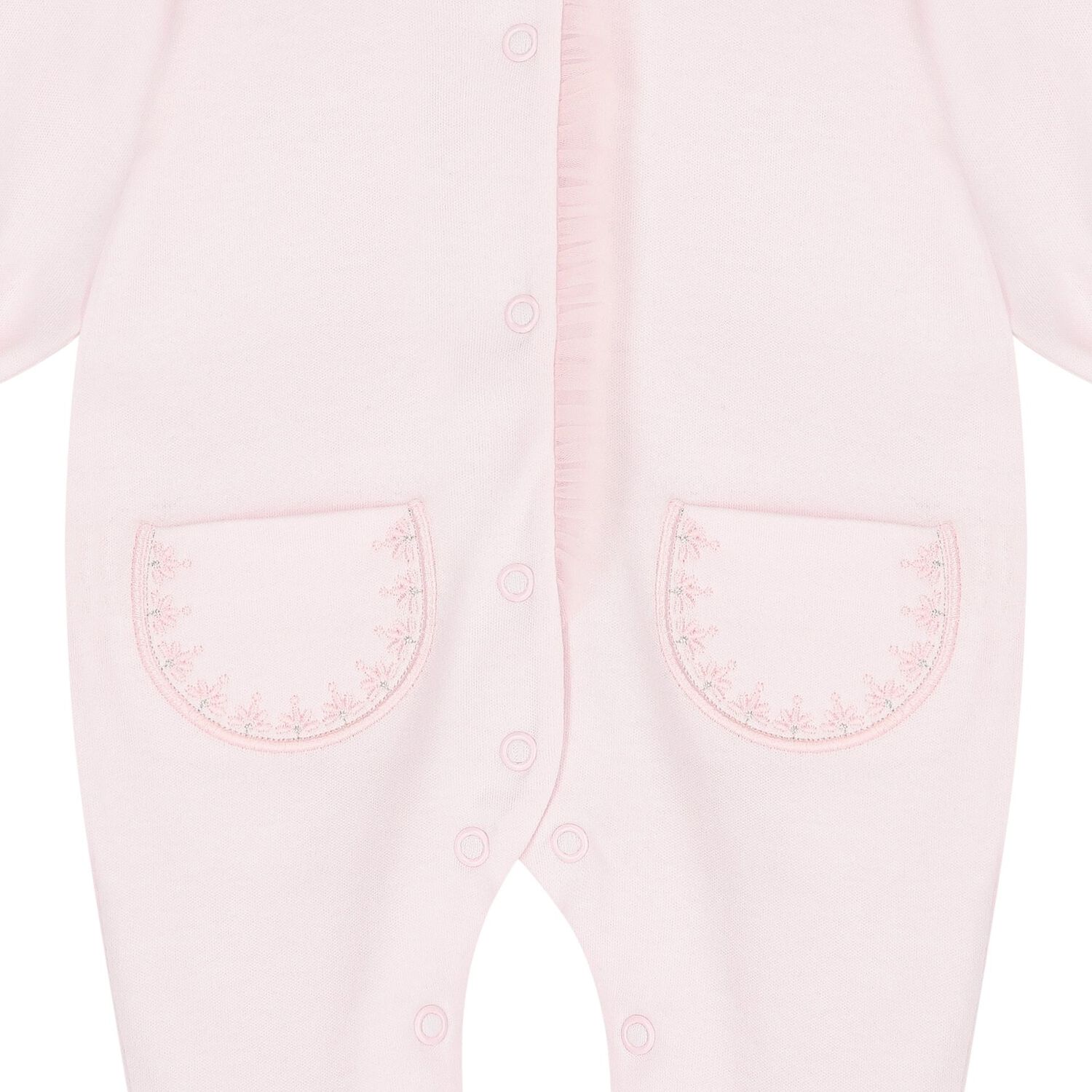 Baby Girls Pink Embroidered Babygrow, 1, hi-res image number null