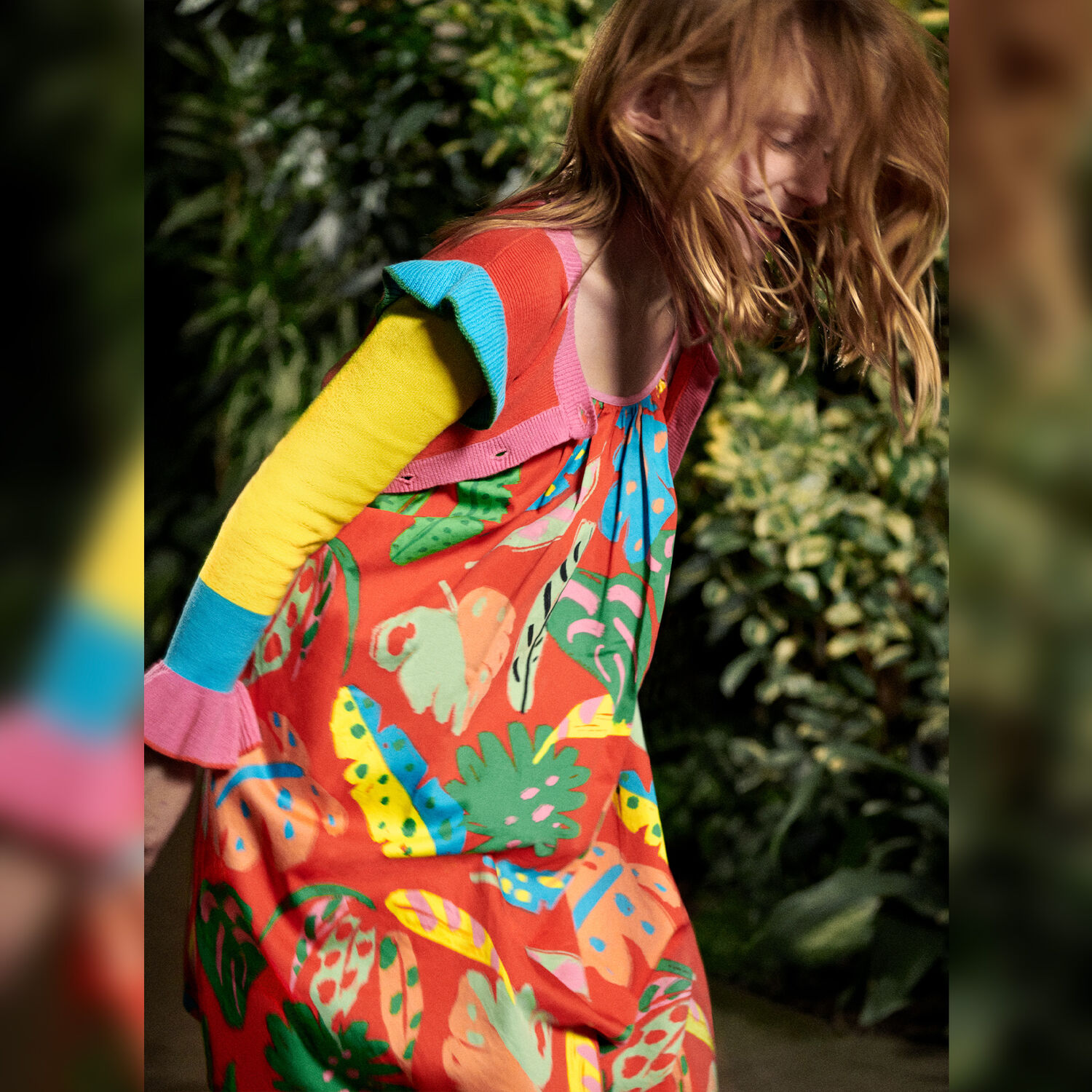 فستان بطبعة باللون الأحمر, 1, hi-res image number null