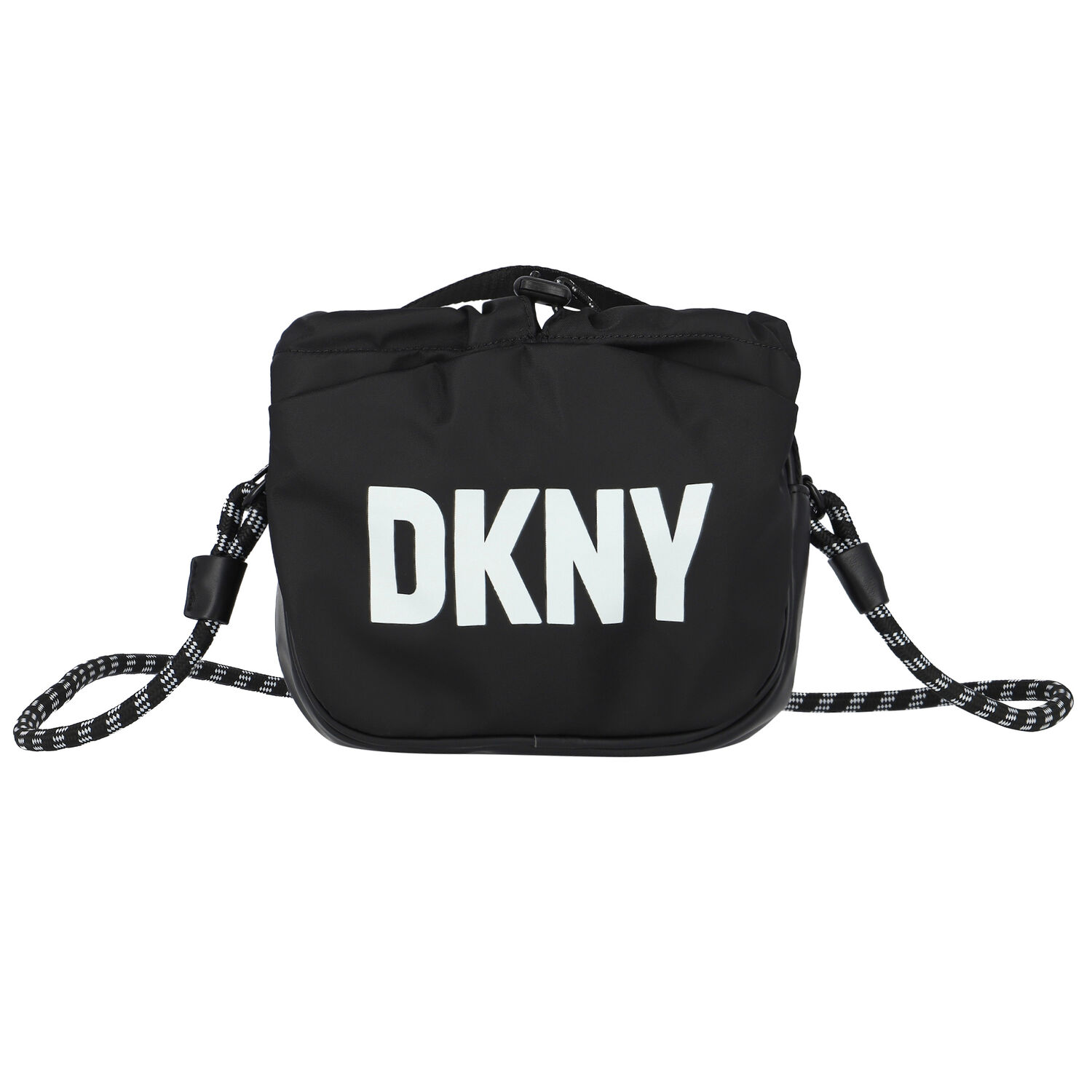 Girls Black Logo Shoulder Bag, 1, hi-res