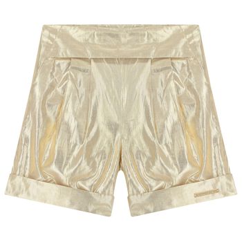 Girls Gold Lamé Shorts