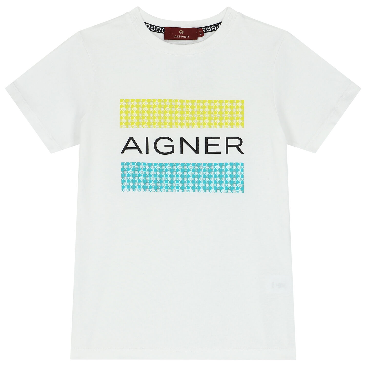 تيشيرت أولاد بالشعار باللون الأبيض, 2, hi-res