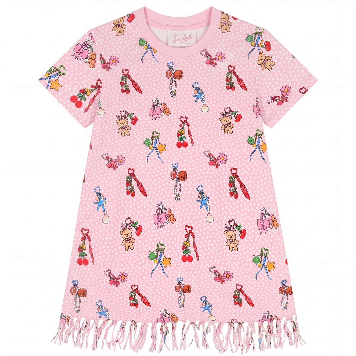 Girls Pink Keyrings Dress, 1, hi-res
