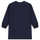 Girls Navy Blue Sequin Sweatshirt Dress , 1, hi-res