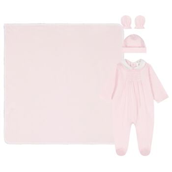 Baby Girls Pink & White Babygrow Gift Set