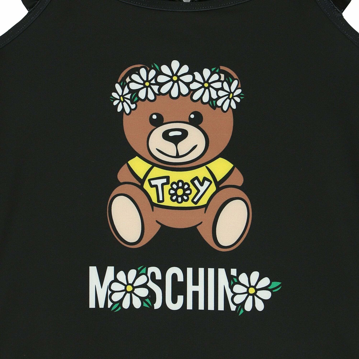 Girls Black Logo Teddy Swimsuit, 2, hi-res