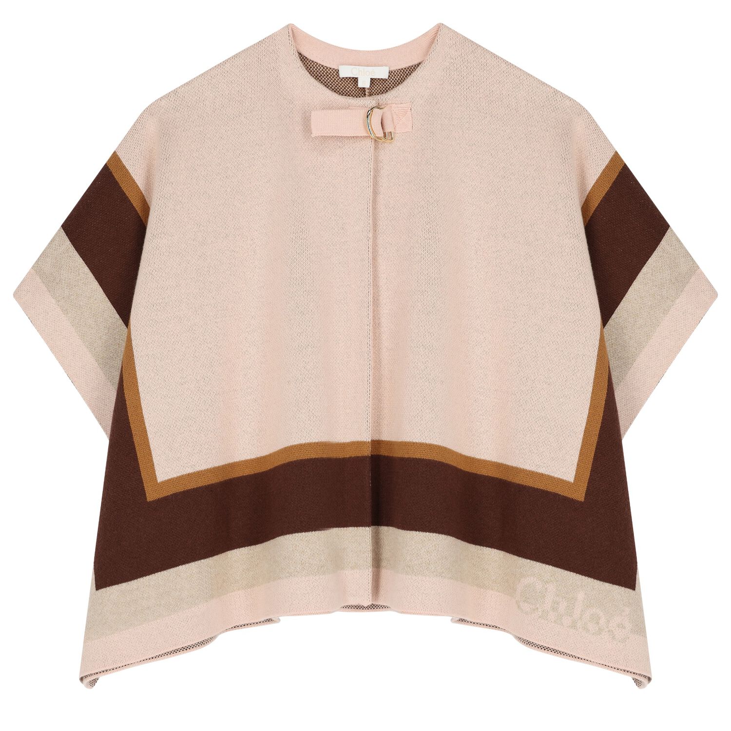 Girls Pink Logo Knitted Cape, 1, hi-res image number null