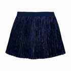 Girls Navy Blue Velvet Skirt, 1, hi-res