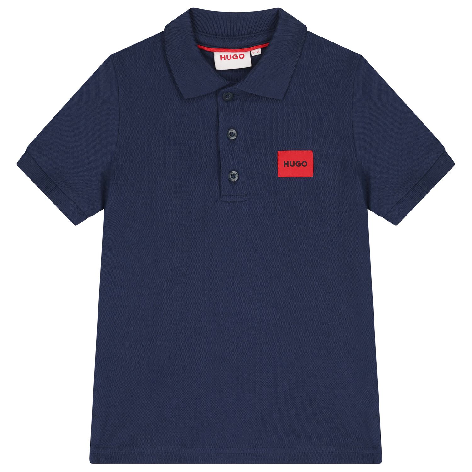 Boys Mini Me Navy Blue Logo Polo Shirt, 3, hi-res