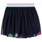 Girls Navy Blue Layered Tulle Skirt, 1, hi-res