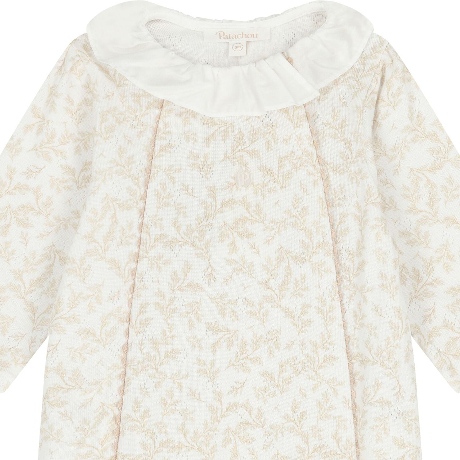 Baby Girls Ivory & Beige Babygrow, 1, hi-res
