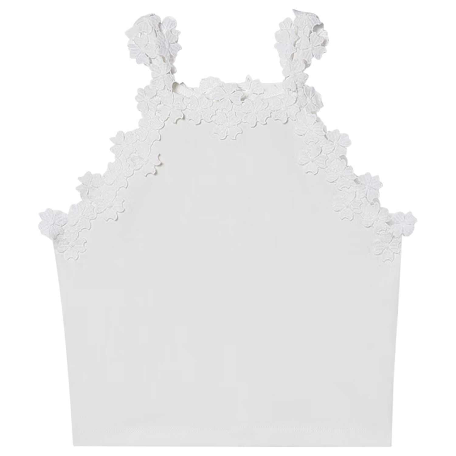 بلوزه دانتيل  للبنات باللون الابيض , 1, hi-res