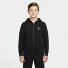 Black Jordan Logo Hooded Zip Up Top, 1, hi-res