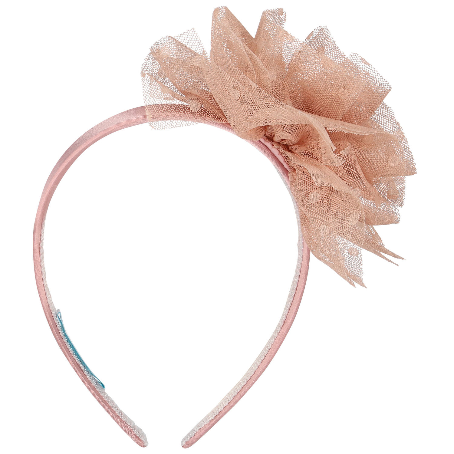 Girls Pink Tulle Flower Headband, 1, hi-res