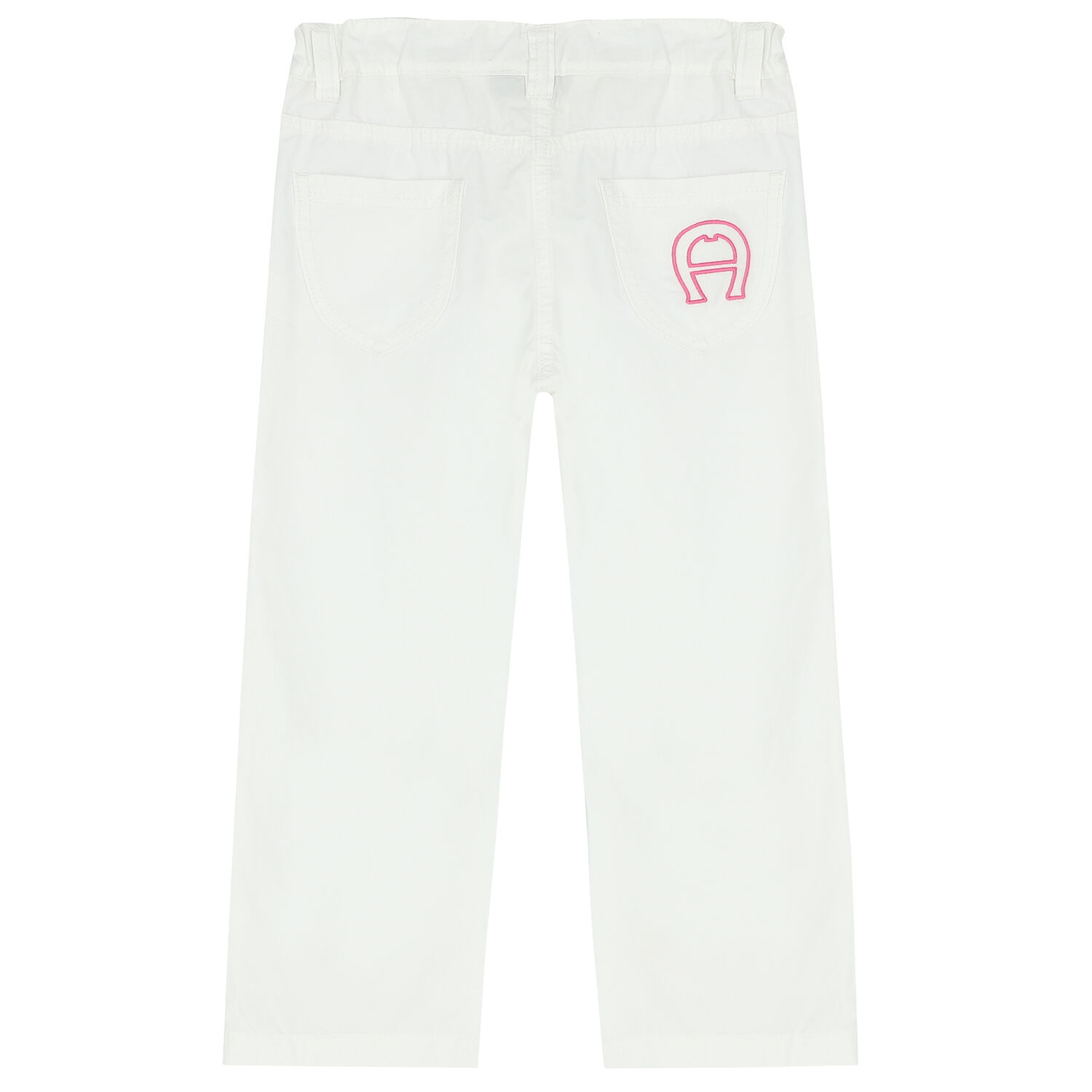 Girls White Butterfly Trousers, 1, hi-res