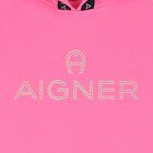 فستان بالشعار باللون الزهرى والذهبى للبنات, 1, hi-res