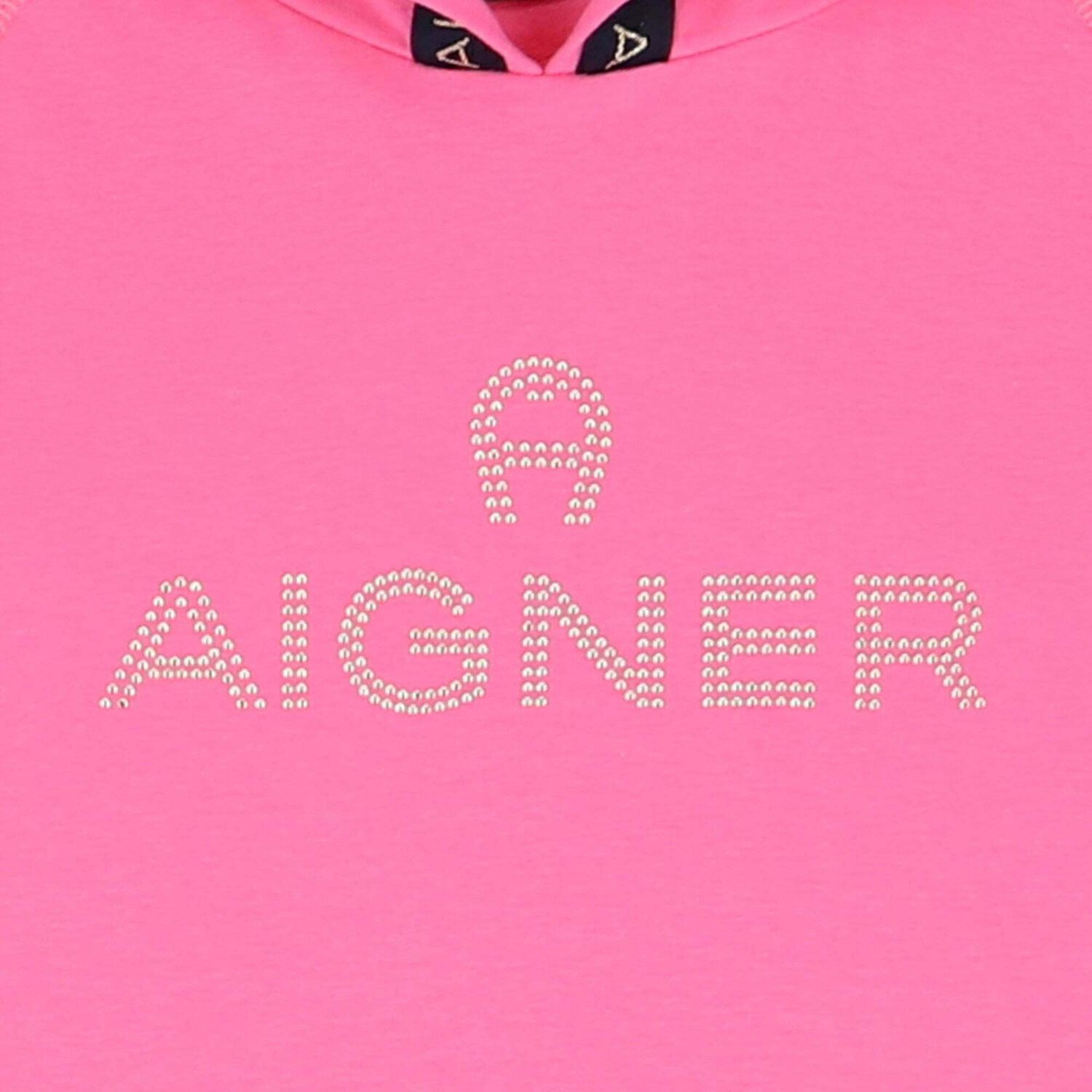 فستان بالشعار باللون الزهرى والذهبى للبنات, 1, hi-res