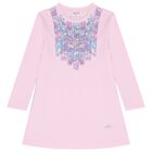 Girls Pink Ruffled Orchidee Dress, 1, hi-res