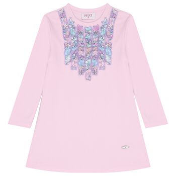 Girls Pink Ruffled Orchidee Dress
