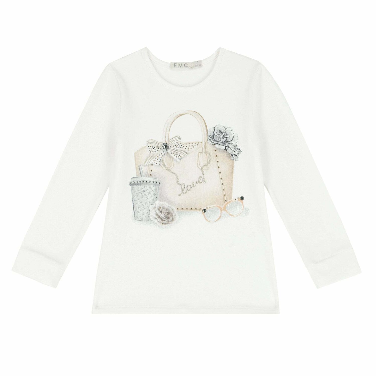 طقم ليغنز باللون الابيض والبيج للبنات, 1, hi-res