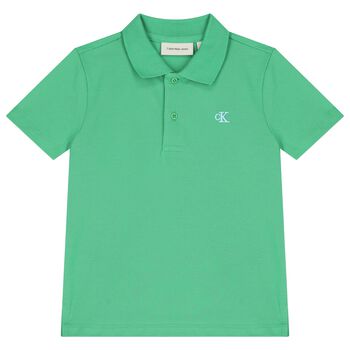 Boys Green Logo Polo Shirt