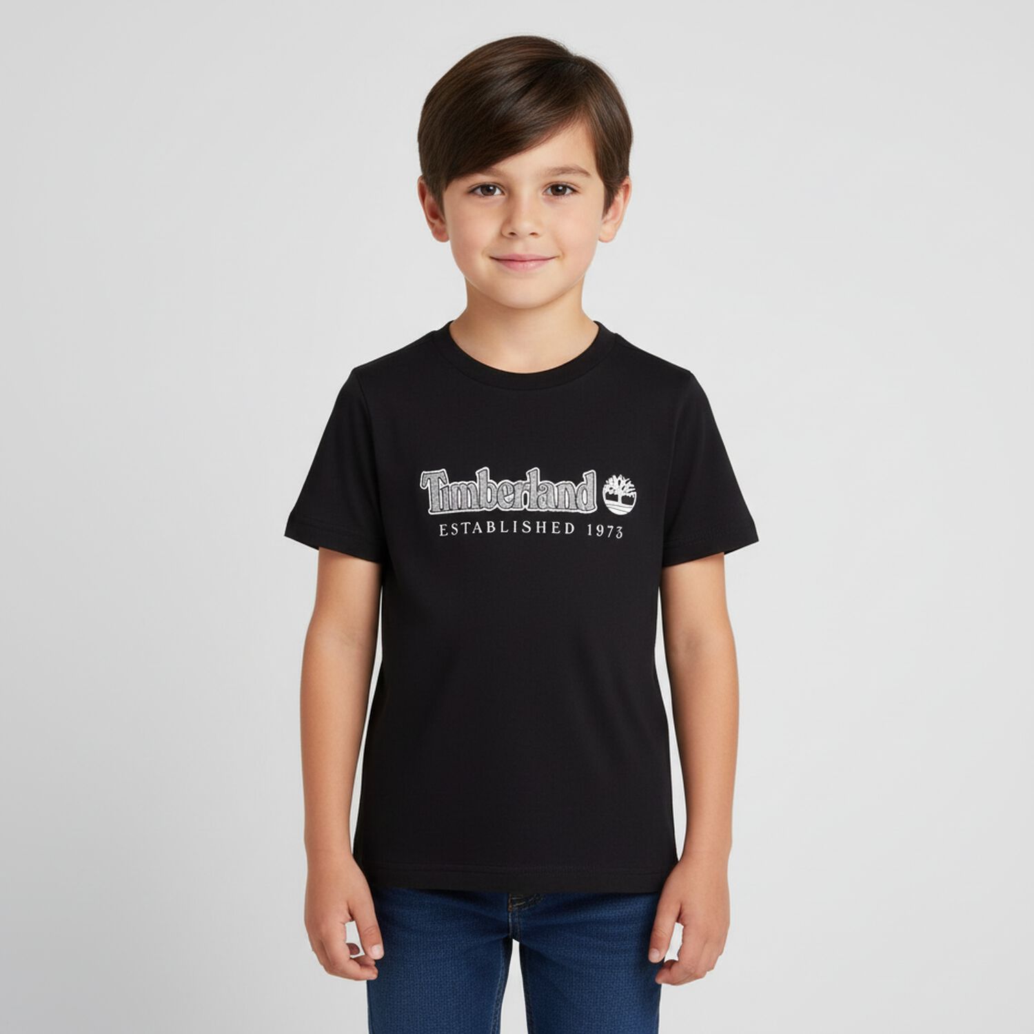Boys Black Logo T-Shirt, 2, hi-res