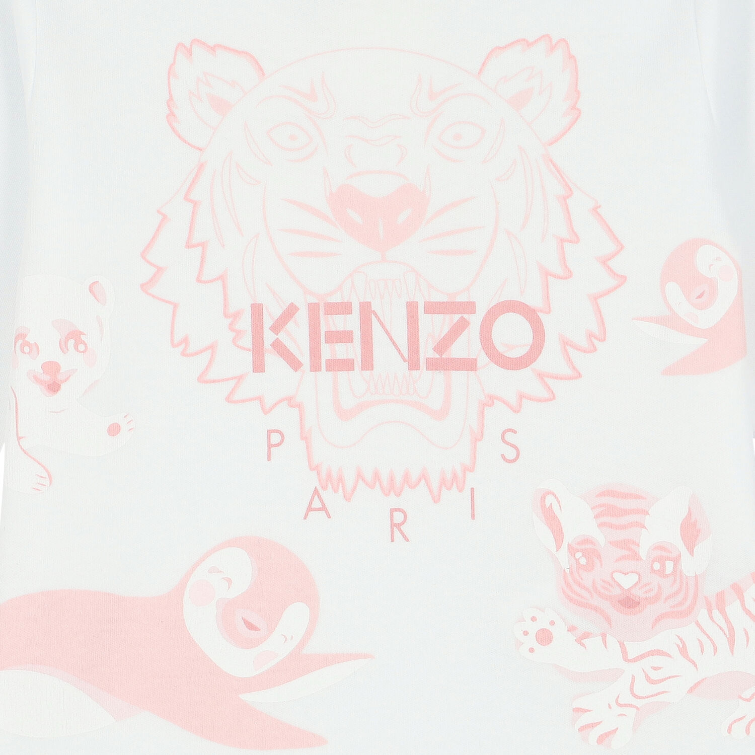 توب  بأكمام بالشعار باللون الأبيض للبنات, 1, hi-res