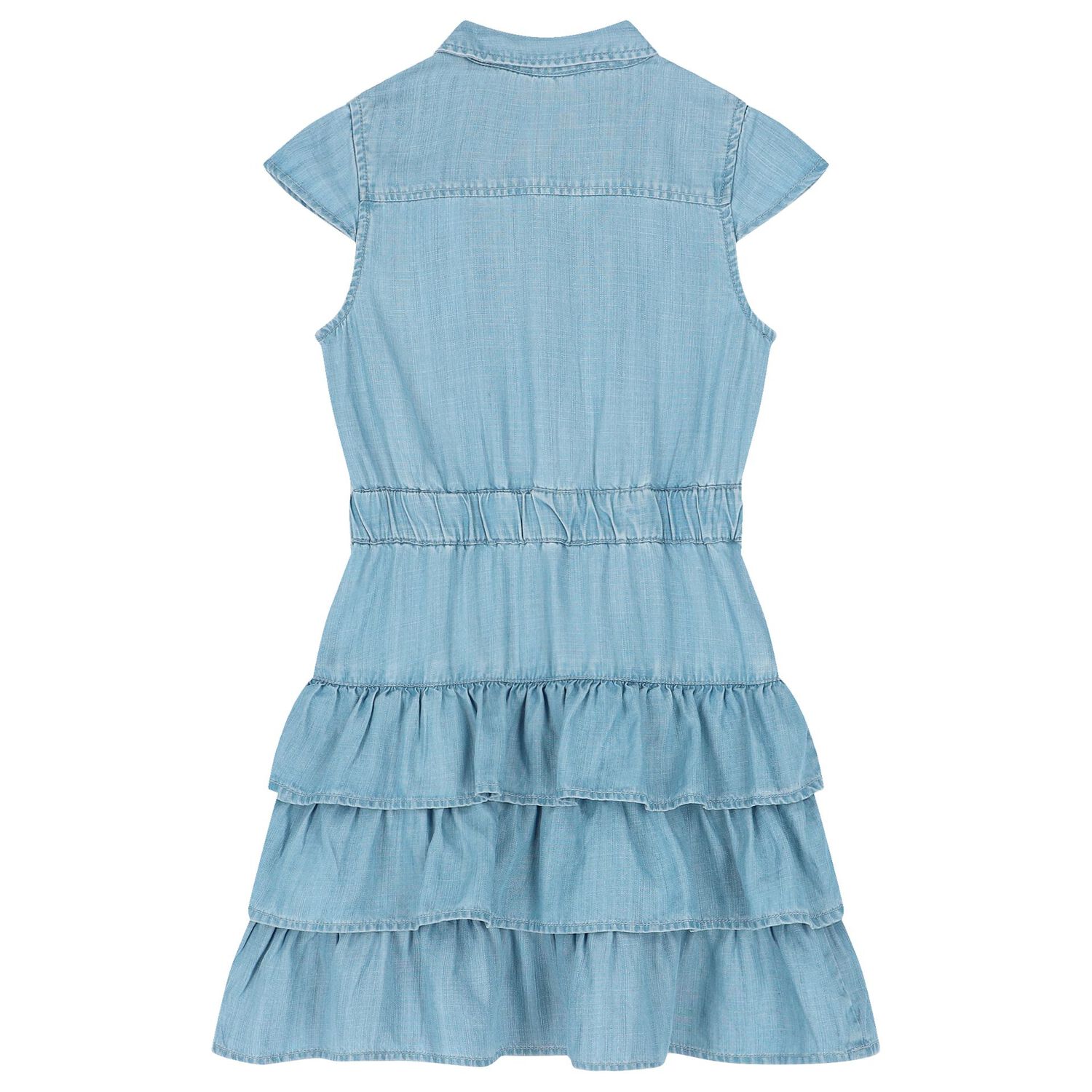 Girls Denim Blue Logo Dress, 1, hi-res