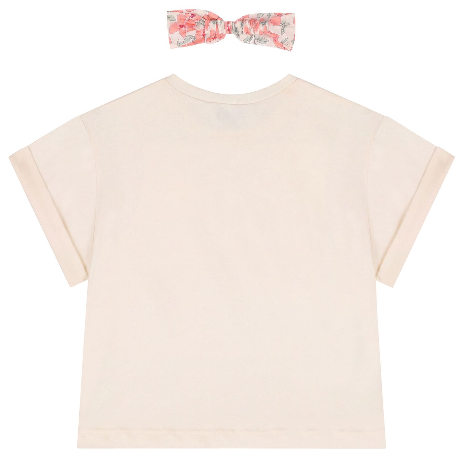 Girls Ivory T-Shirt & Headband Set, 3, hi-res