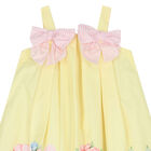 Girls Yellow Floral & Bow Dress, 1, hi-res