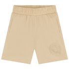 Boys Beige Logo Shorts Set, 2, hi-res