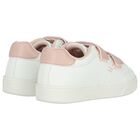 Girls White & Pink Logo Trainers, 1, hi-res