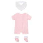 Baby Girls Pink Swan Romper Set, 3, hi-res