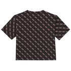 تيشيرت بنات بالشعار باللون الأسود, 4, hi-res