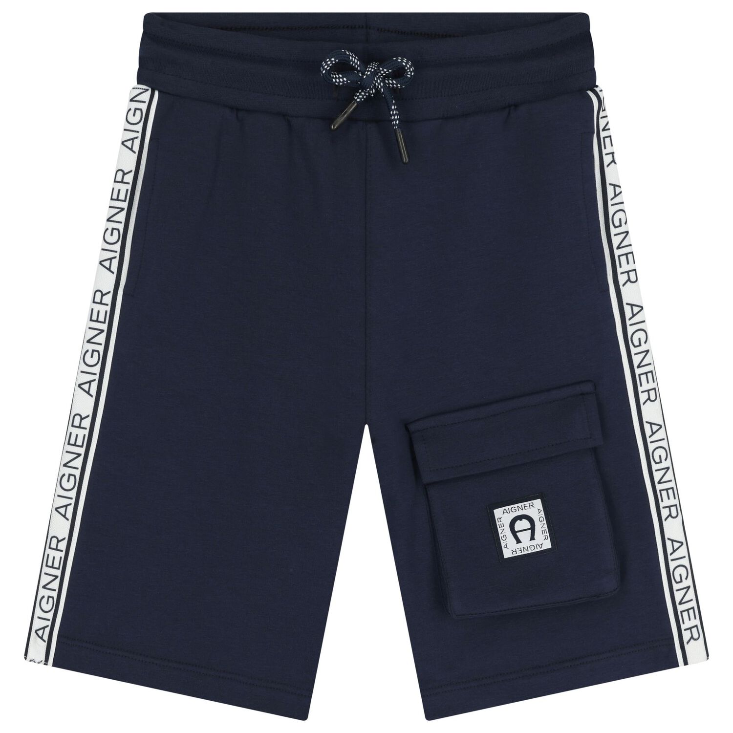 Boys Blue & Navy Blue Logo Shorts Set, 1, hi-res