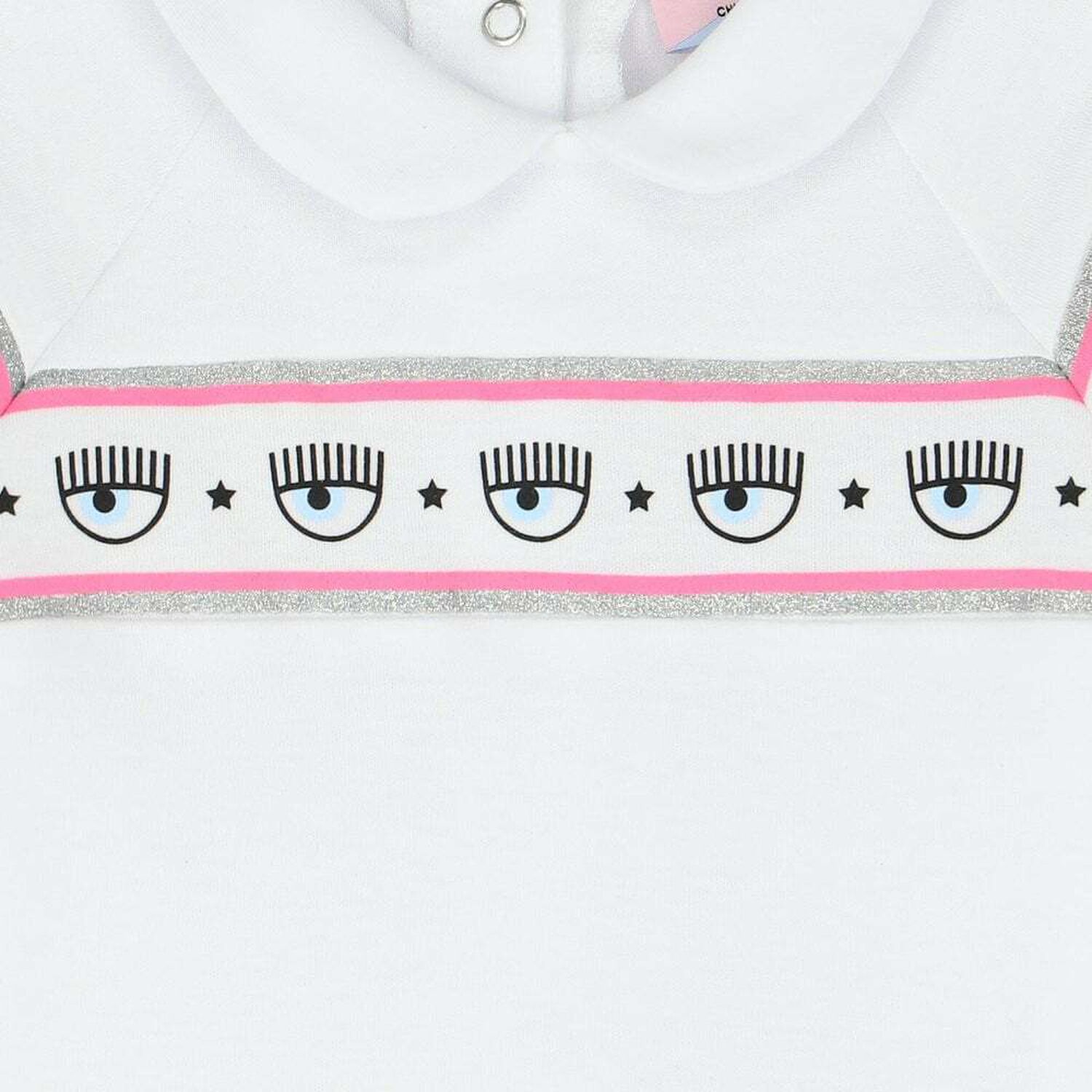 Baby Girls White Logo Babygrow, 1, hi-res