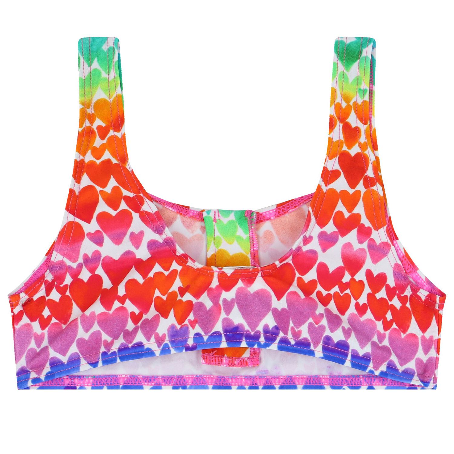 Girls Multi-Coloured Hearts Bikini, 1, hi-res